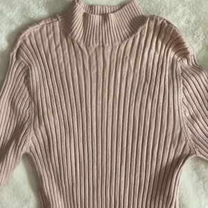 long sleeve pink turtleneck GARAGE top
